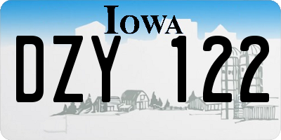 IA license plate DZY122