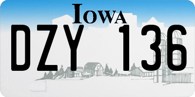 IA license plate DZY136