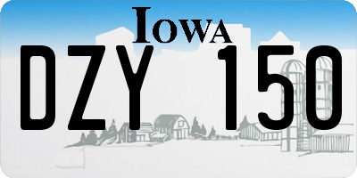 IA license plate DZY150