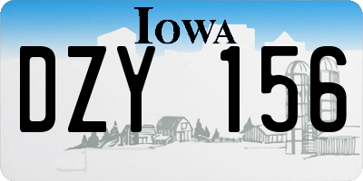 IA license plate DZY156