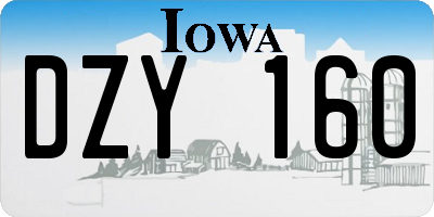 IA license plate DZY160