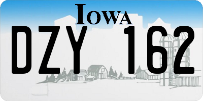 IA license plate DZY162