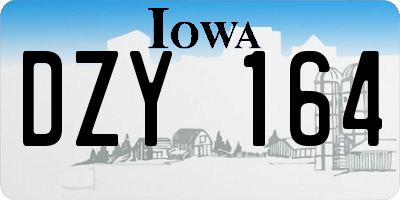 IA license plate DZY164