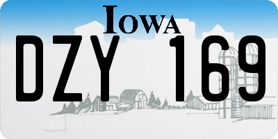 IA license plate DZY169