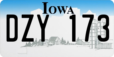 IA license plate DZY173