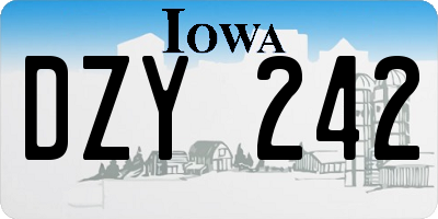 IA license plate DZY242