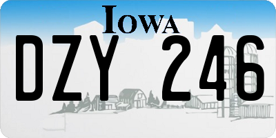 IA license plate DZY246