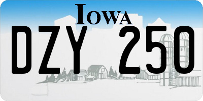 IA license plate DZY250