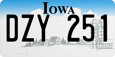 IA license plate DZY251