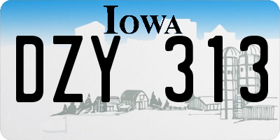 IA license plate DZY313