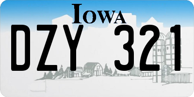 IA license plate DZY321