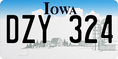 IA license plate DZY324