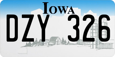 IA license plate DZY326