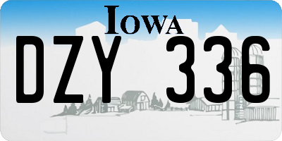 IA license plate DZY336