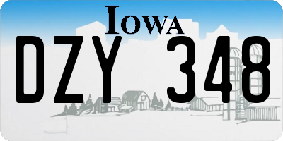 IA license plate DZY348