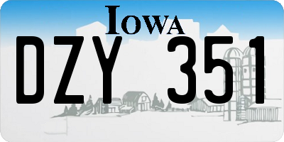 IA license plate DZY351