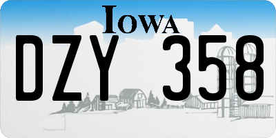 IA license plate DZY358