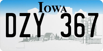 IA license plate DZY367