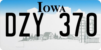 IA license plate DZY370