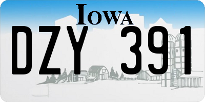 IA license plate DZY391