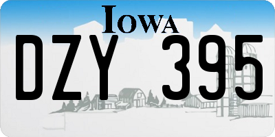 IA license plate DZY395