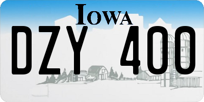 IA license plate DZY400