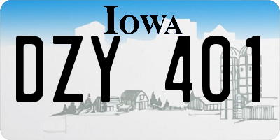 IA license plate DZY401