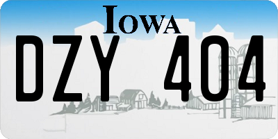 IA license plate DZY404