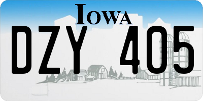 IA license plate DZY405