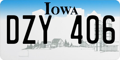 IA license plate DZY406