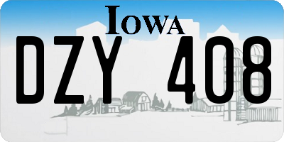 IA license plate DZY408