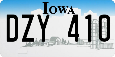 IA license plate DZY410