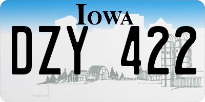 IA license plate DZY422