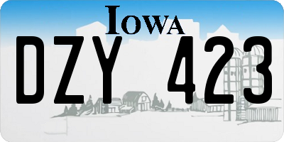 IA license plate DZY423