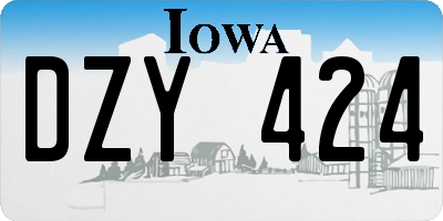 IA license plate DZY424