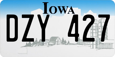 IA license plate DZY427