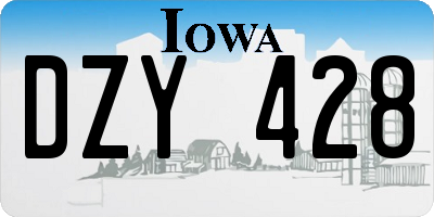 IA license plate DZY428