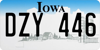 IA license plate DZY446