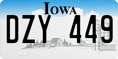 IA license plate DZY449