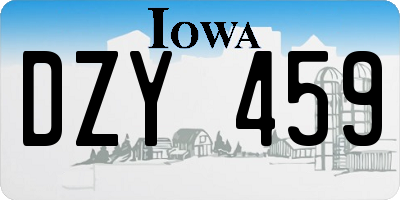 IA license plate DZY459