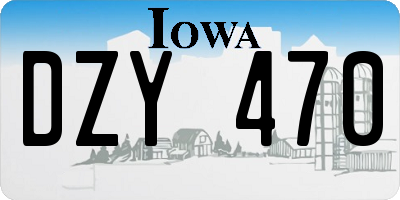 IA license plate DZY470