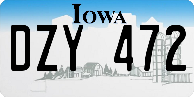 IA license plate DZY472