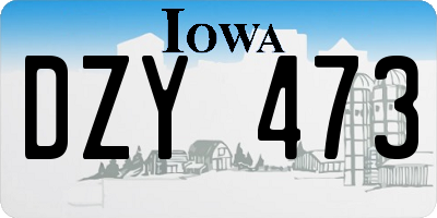 IA license plate DZY473