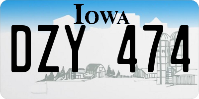 IA license plate DZY474