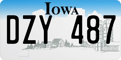 IA license plate DZY487