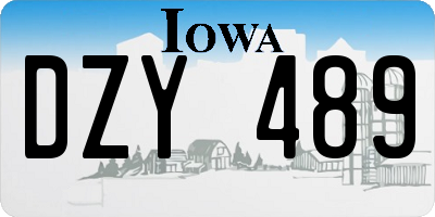 IA license plate DZY489