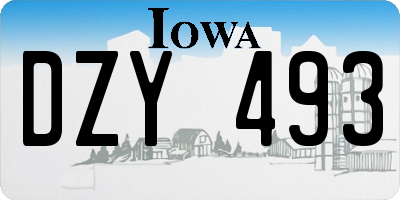 IA license plate DZY493