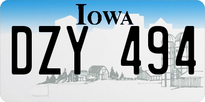 IA license plate DZY494