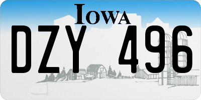 IA license plate DZY496