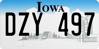 IA license plate DZY497